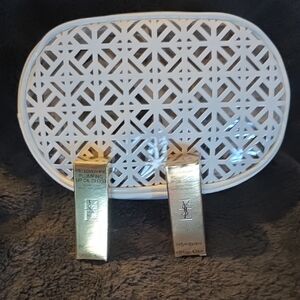 New Tory Burch Cosmetic Bag With YSL Plumping Lip Oil